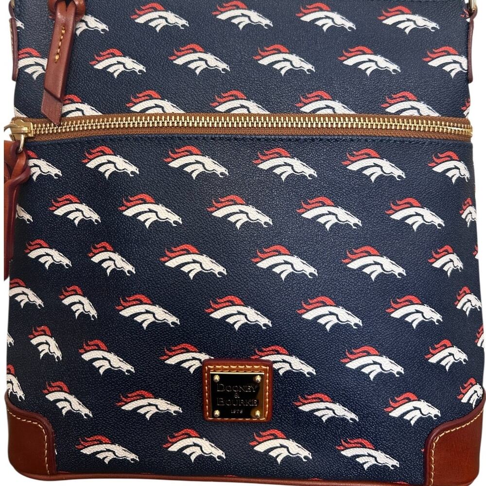 Dooney & Bourke Denver Broncos NFL Leather Logo Handbag, Navy Blue - Picture 14 of 15